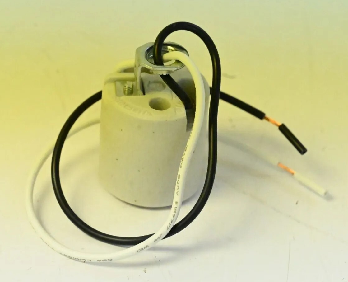 White Ceramic Porcelain Bulb Light Lamp Socket 250V 660W E136278 Sun-Lite