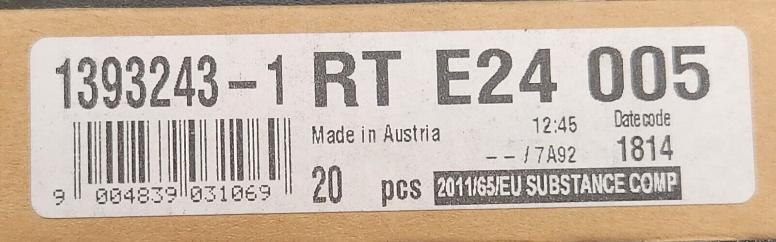 (1 PC) RTE24005 TE RELAY GEN PURPOSE DPDT 8A 5V