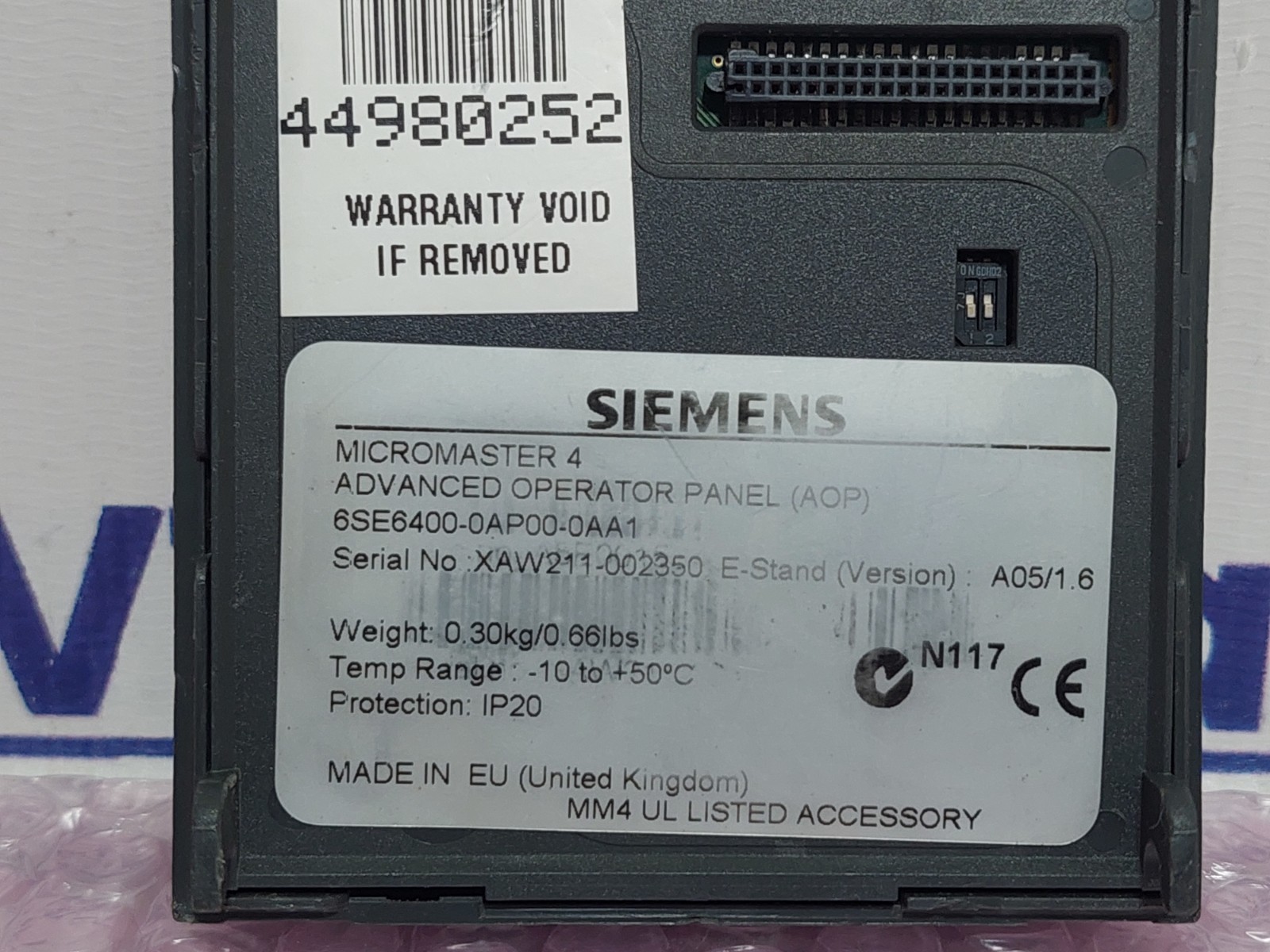 Siemens 6SE6400-0AP00-0AA1 Advanced Operator Panel Micromaster 4