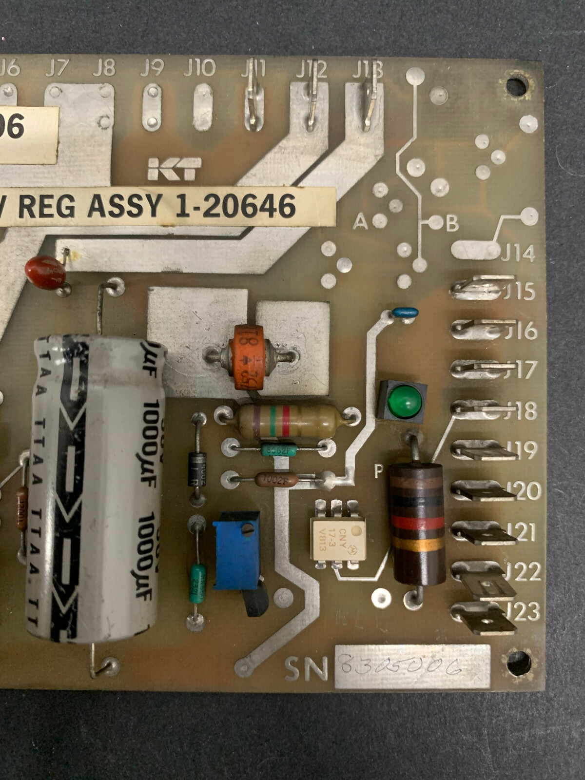 Kearney Trecker SW Reg Assembly +28V 1-20646 PC Board – 30 Day Warranty