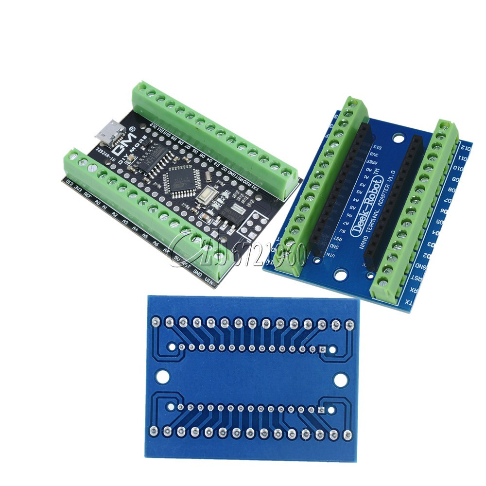 Atmega328P Nano 3.0 CH340 USB Driver Board + Nano Terminal Adapter for Arduino