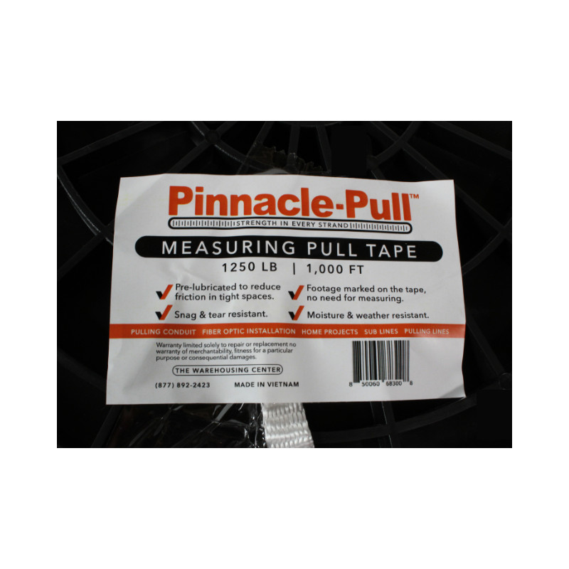 Pinnacle Pull 1/2″ x 1000′, 1250lb Measuring Pull Tape, Mule Tape, Low Stretch!