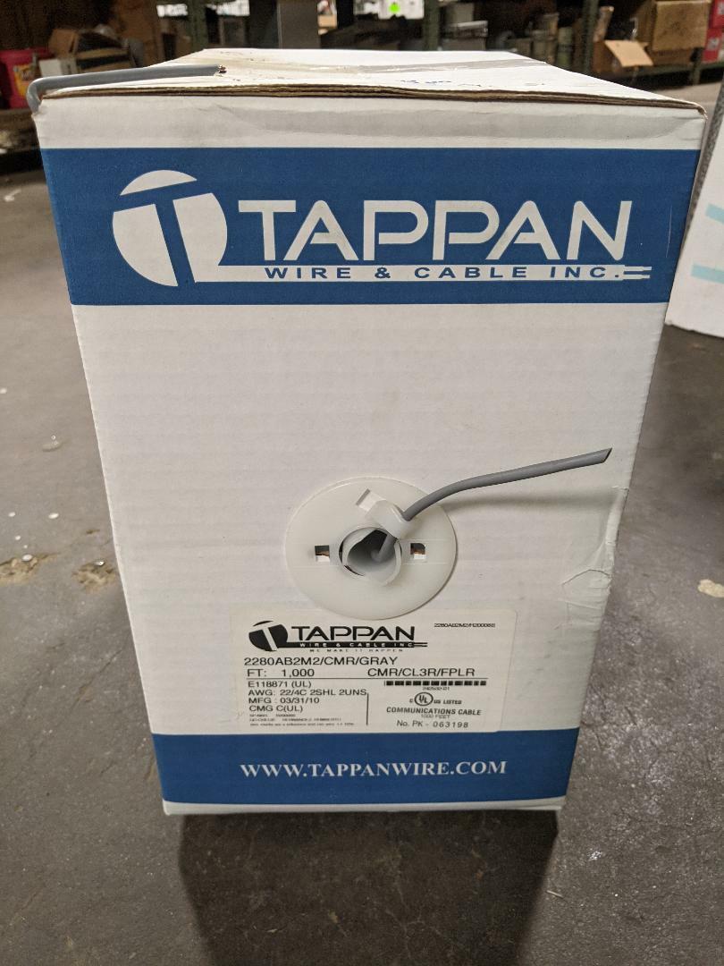 Tappan 1000 Foot Communication Cable Spools 22/4 Stranded Shielded CMP