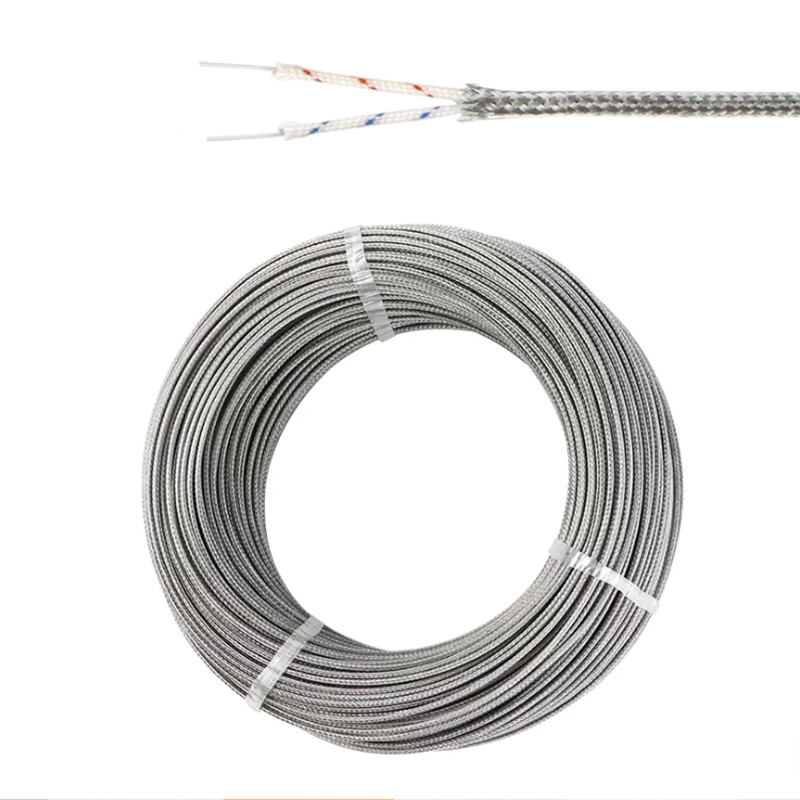K Type Thermocouple Extension Cable 2×0.4mm² Shielded 100m Roll for Sensor