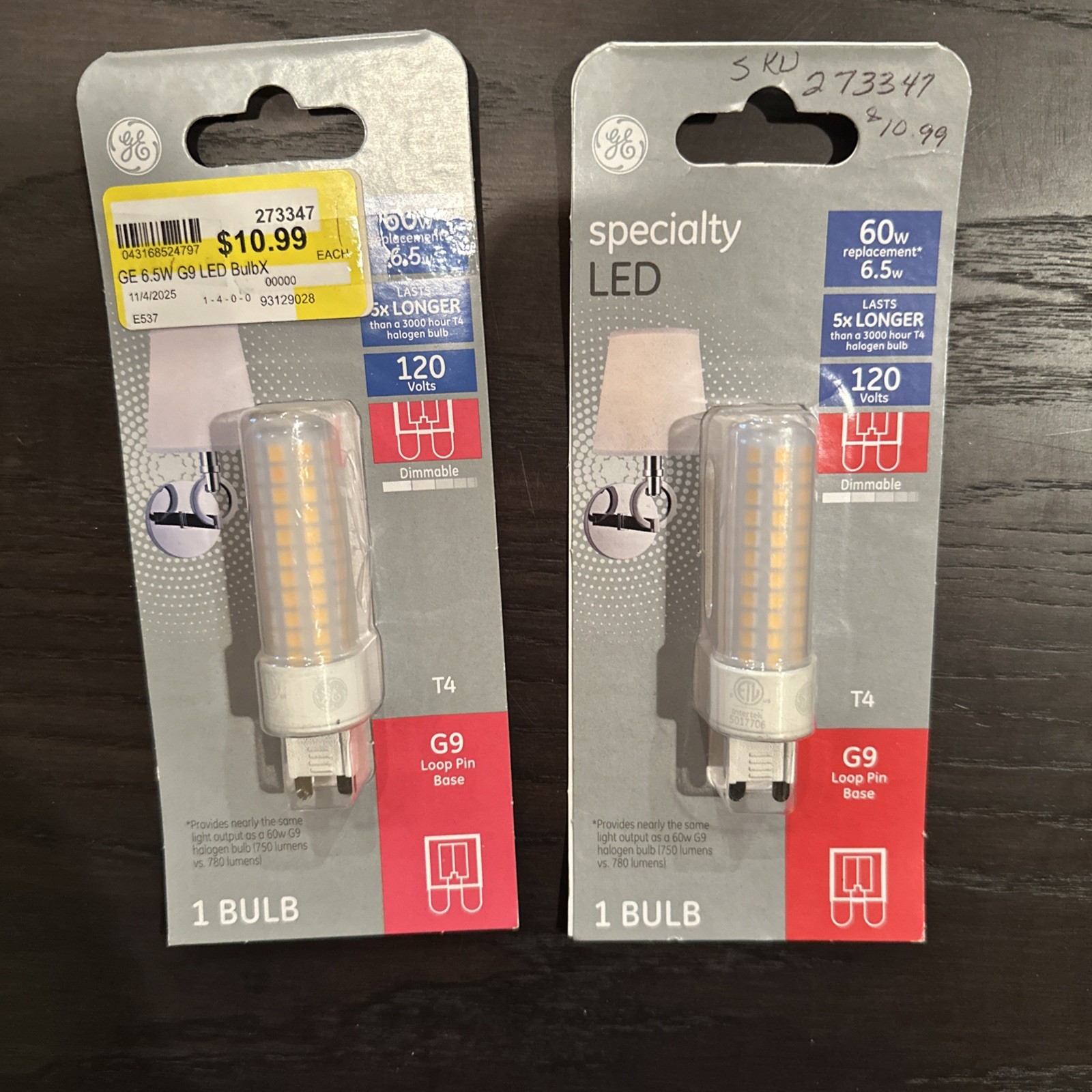 Lot of 2 New LED Light Bulb, 6.5-Watts, 750 Lumens -93129028 60 Watt Equivalent