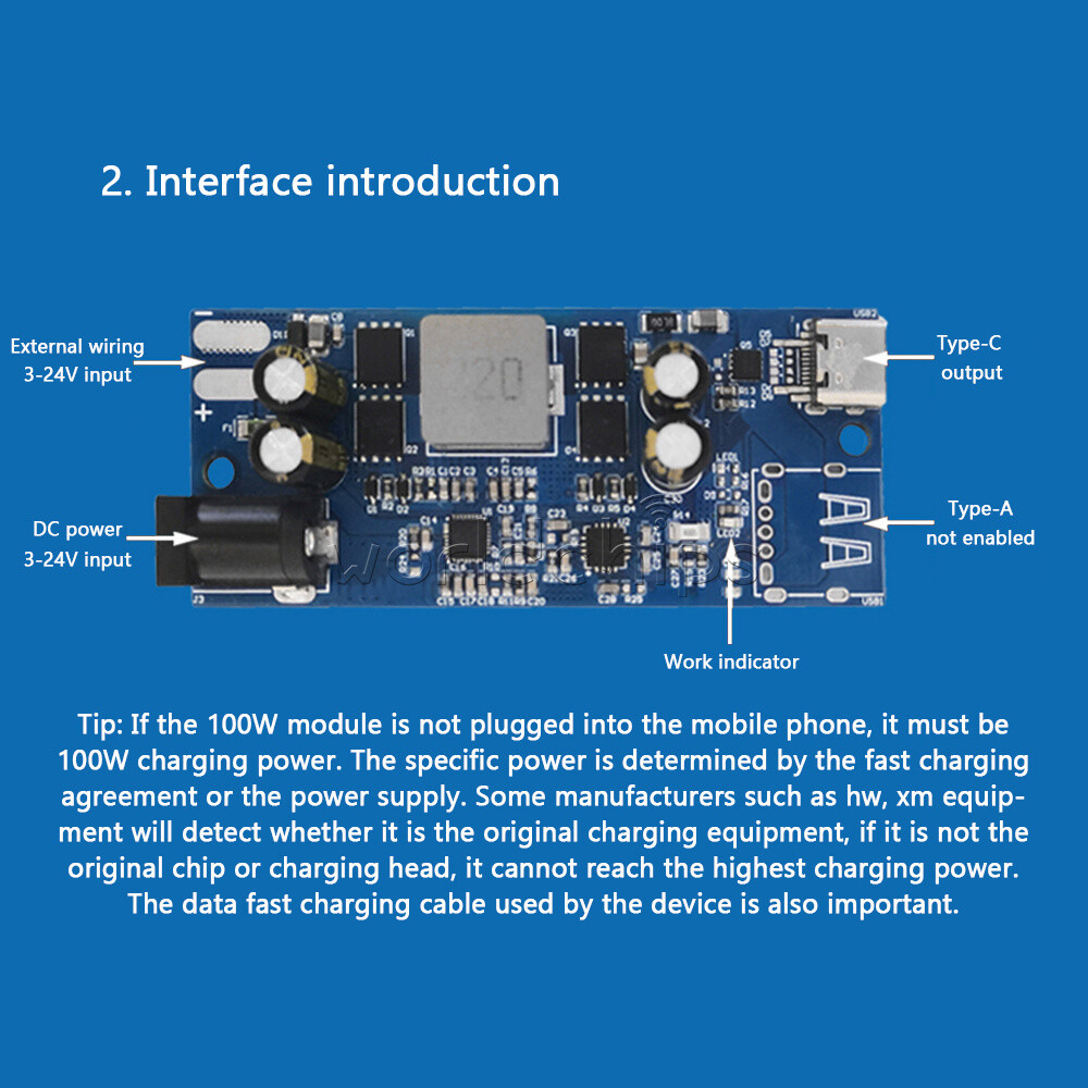 Full Protocol Fast Charging Module SW2303 PL5501 100W Buck-boost PD Module