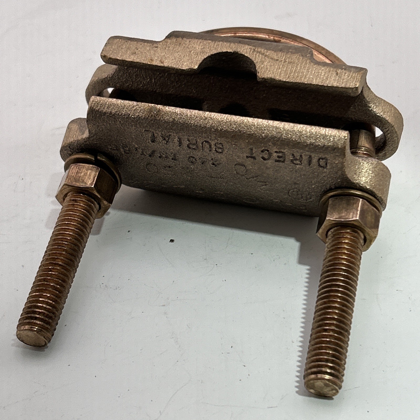 Ilsco GPL-34, 2″ IPS, 2/0 to 250 KCMIL, Bronze/Copper, U-Bolt Ground Clamp , 1pc