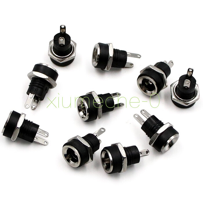 10Pcs 5.5×2.1mm Mini DC Power Supply Jack Socket Female Panel Mount Connector