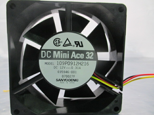 Sanyo Denki 109P0912H216 DC Mini Ace 32 Fan, DC 12V 0.31 A, 070027F, 453692