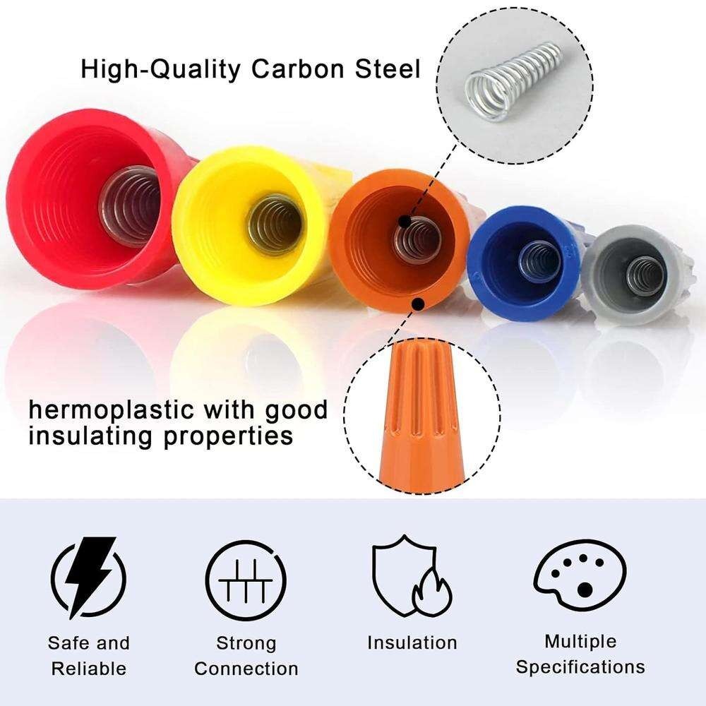 (100) RED Twist-On Wire Connector Connection nuts 18-10 Gauge Barrel Screw US