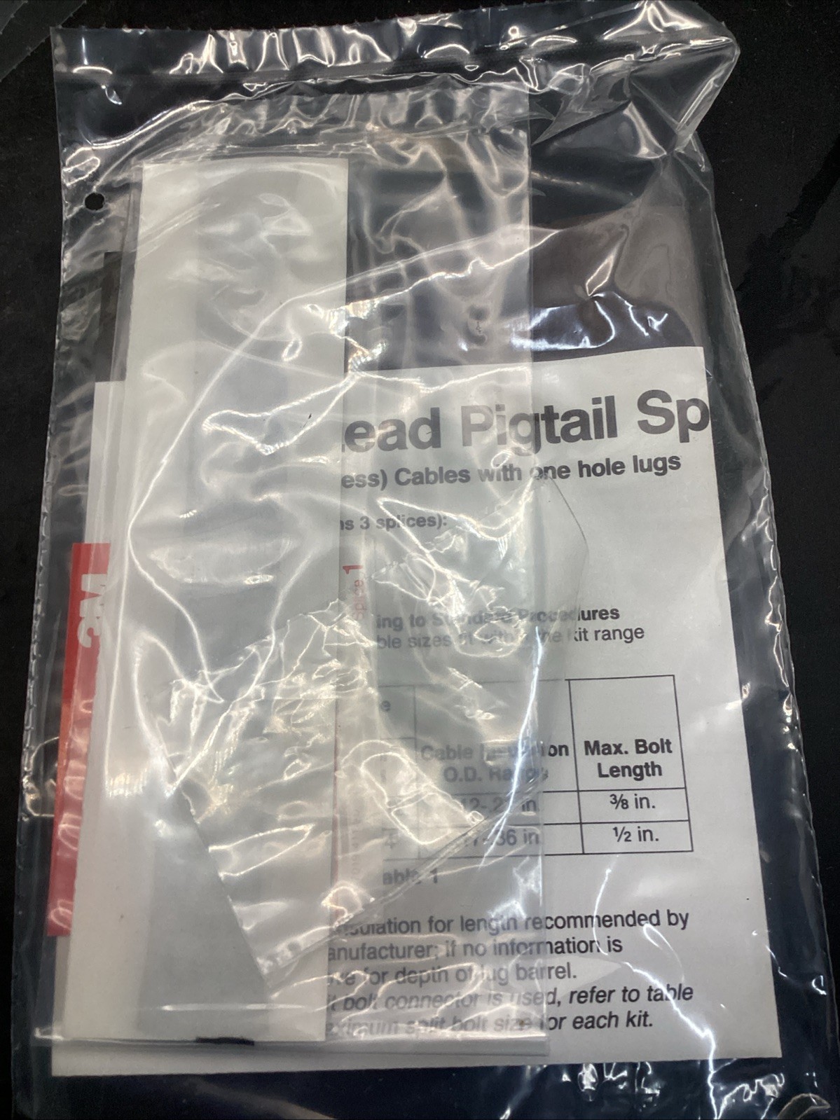 3M 5300 Motor Lead Pigtail Splice 1 Kit 3 Splices 1000 V Or Less