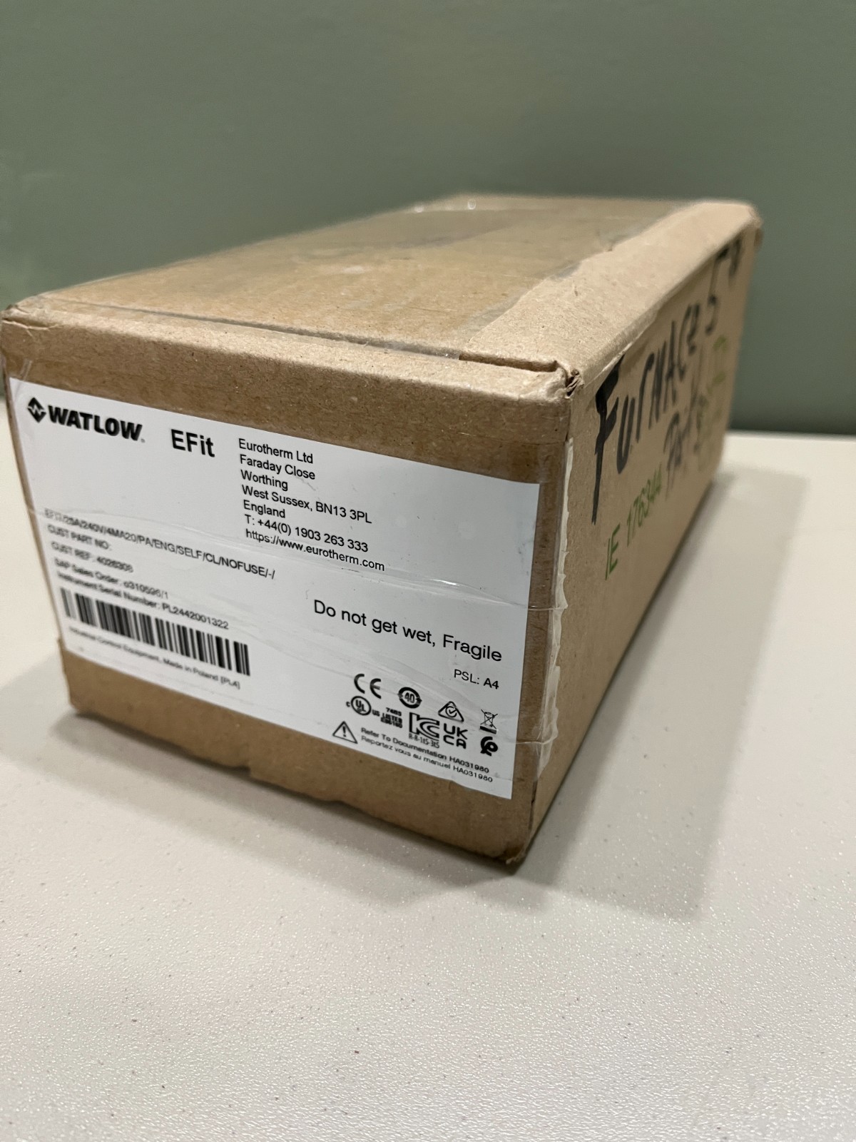 Watlow EFIT 25A/240V/4MA20/PA/ENG/SELF/CL/NOFUSE