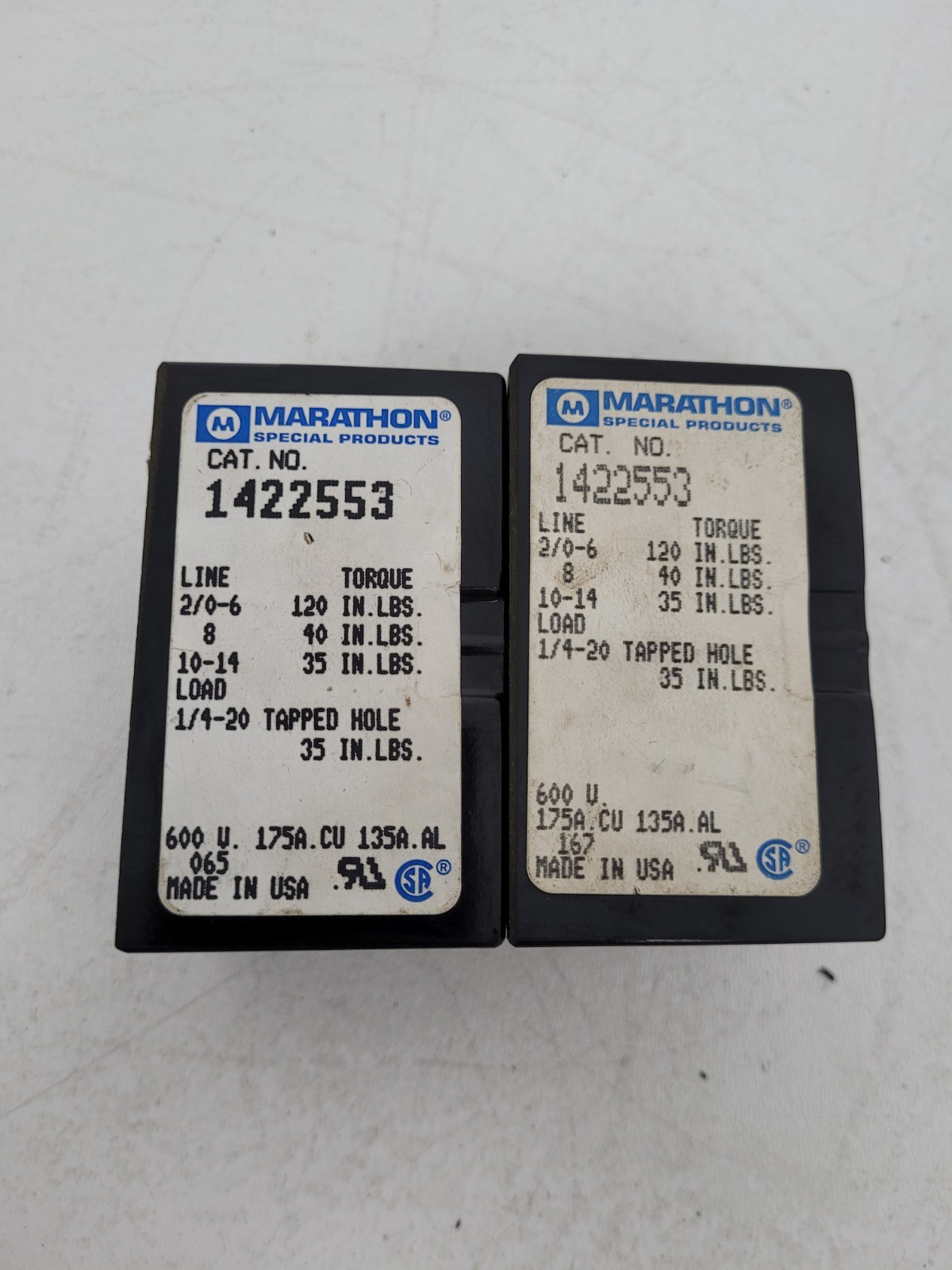 (Lot of 2) 1422553 Marathon Power Distribution Block 600V 175A – Next Day Option