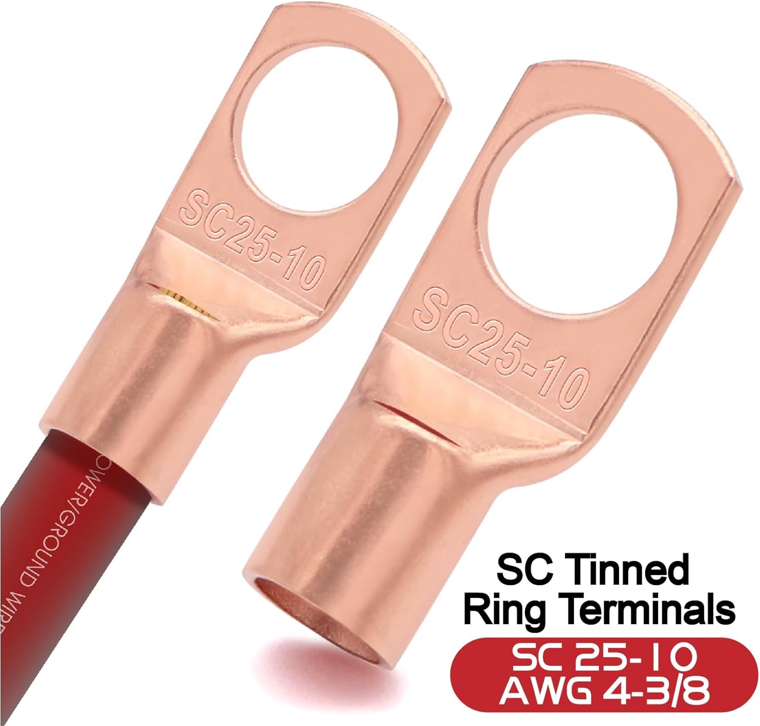 4 Gauge Wire (25ft Each- Black/Red) Copper Clad Aluminum CCA,20pcs 50FT