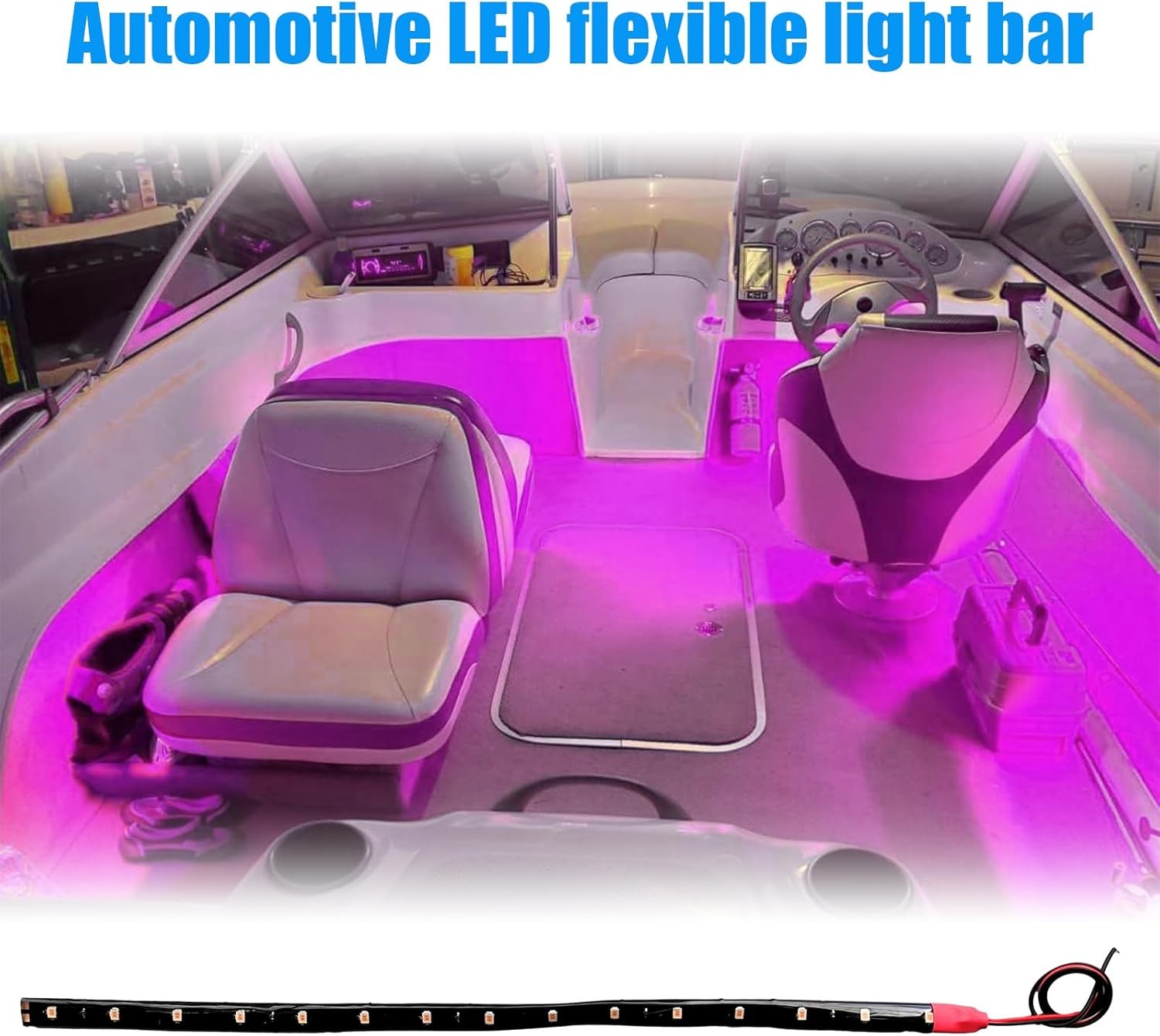 6 PCS 15 LED 12V Waterproof Car Light Strips, 1Ft Flexible Underbo Color: Pink