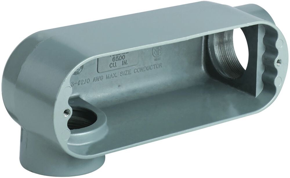 Killark OLR-6, 2″, 70 Cu Inch, Aluminum, Form 5, Right Rigid Conduit Body, 1pc
