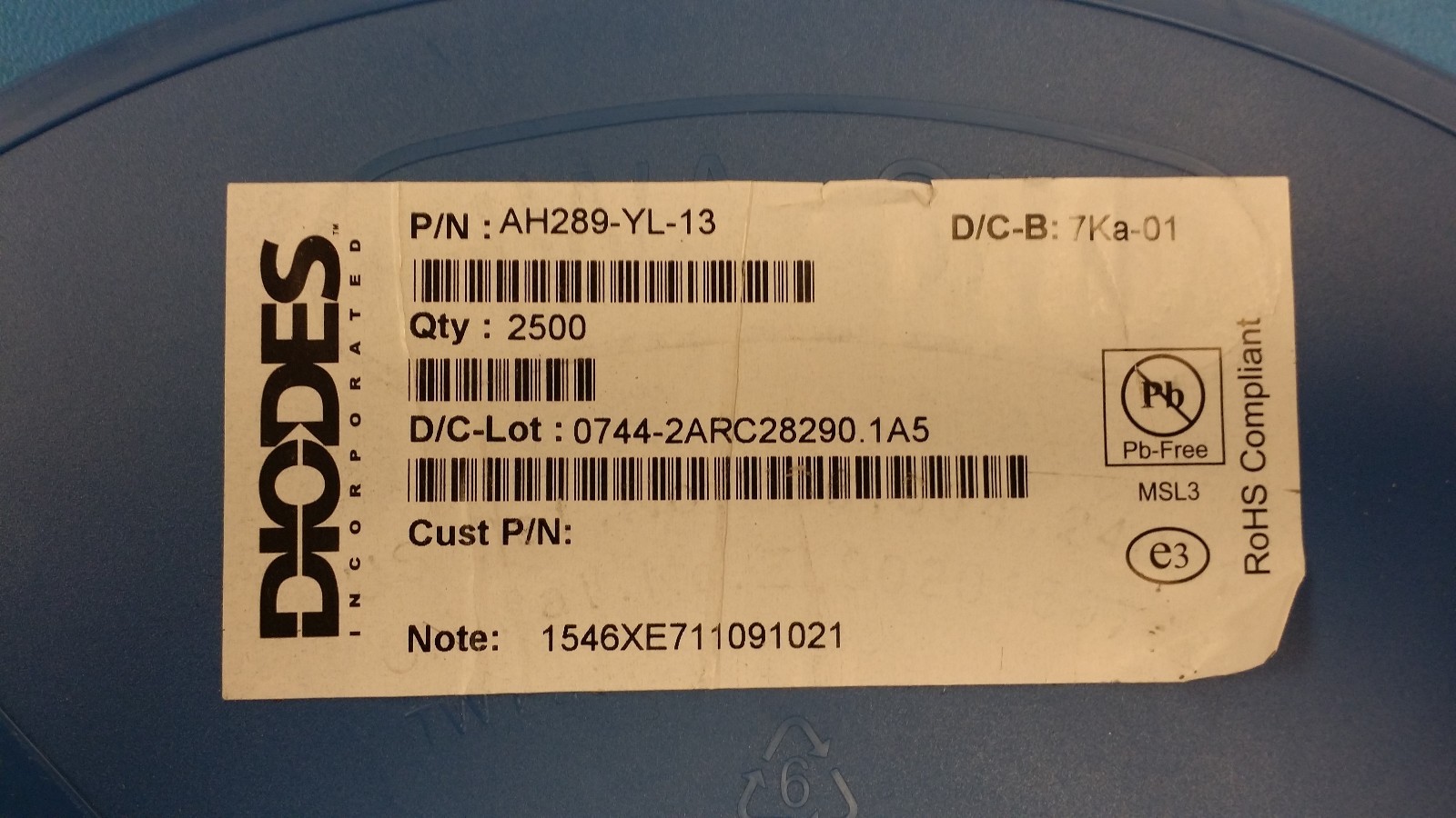 (25 PC) AH289-YL-13 DIODES INC Fan Motor Controller 6-Pin(5+Tab) SOT-89 T/R ROHS