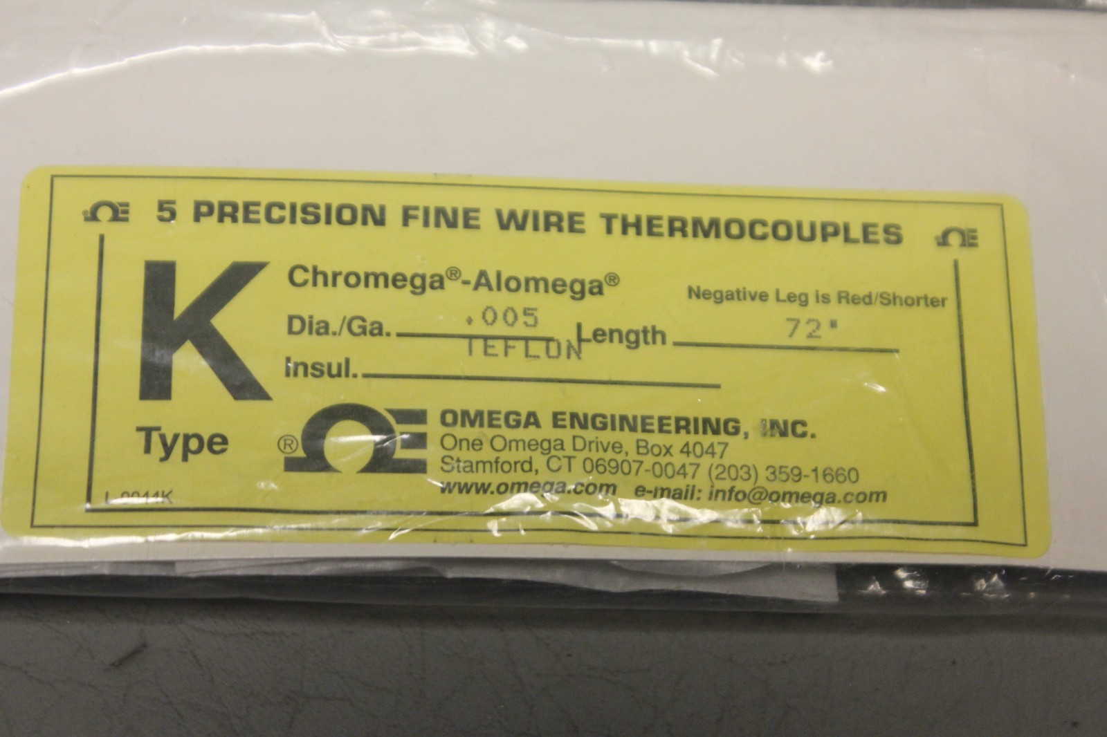 NEW 3X OMEGA ENGINEERING FINE WIRE THERMOCOUPLES TYPE K .005 TEFLON