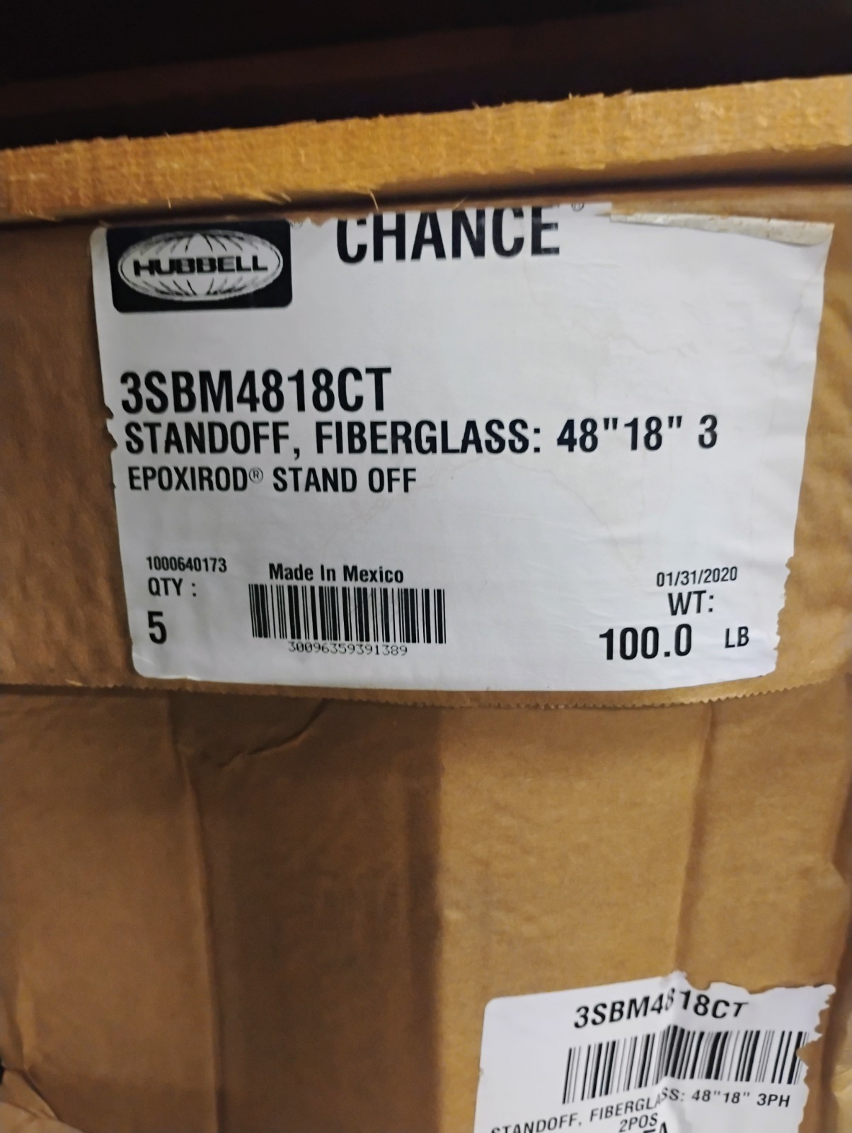 Hubbell Chance Electrical Stand Offs 5 3SBM4818CT New Open Box