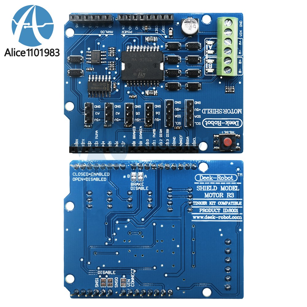 1~10PCS L298P Shield R3 DC Motor Driver 2A H-Bridge 2 Way For Arduino UNO 2560