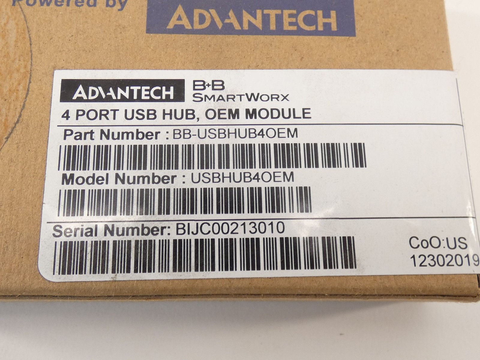 Advantech USBHUB4OEM 4-Port USB Hub Module B+B Smartworx – NEW Surplus!