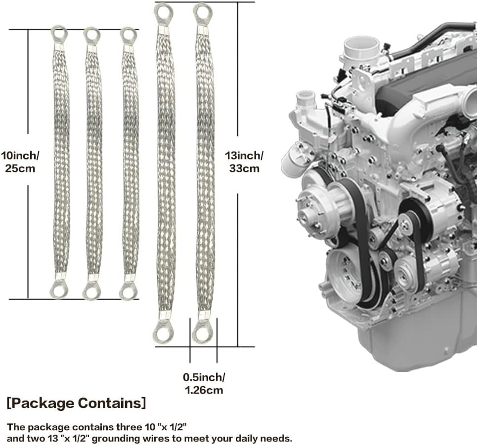 Universal Flat Braided Copper Ground Strap for Reliable Vehicle Grounding