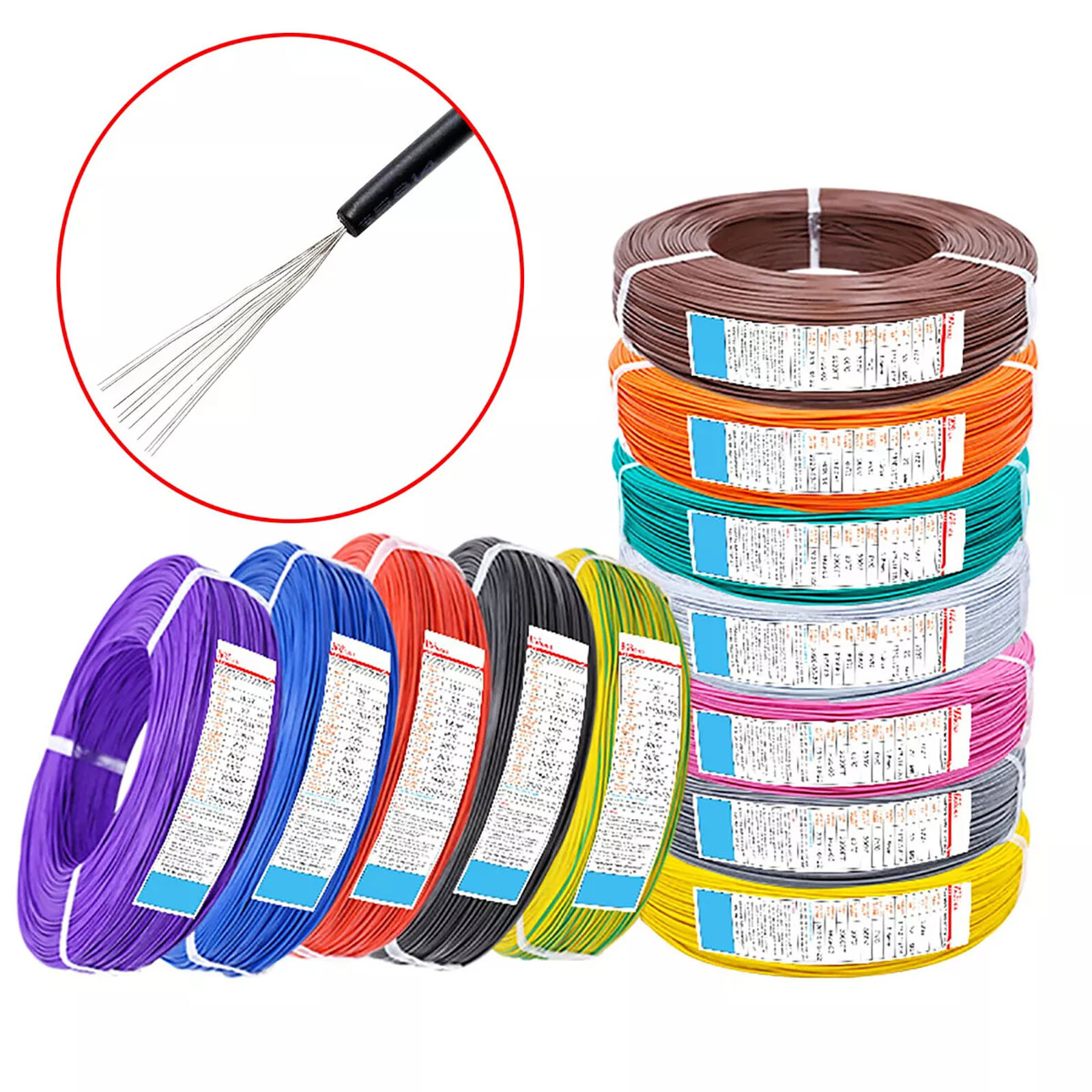 16~30AWG UL1007 Electrical PVC Cable Equipment Wire AWM Copper Tinned 80°C 300V