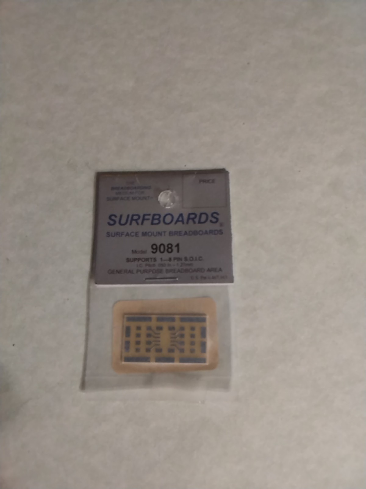 GENERAL PURPOSE BREADBOARD SURFACE MOUNT 1-8 PIN S.O.I.C. IC PITCH .050″-1.27MM