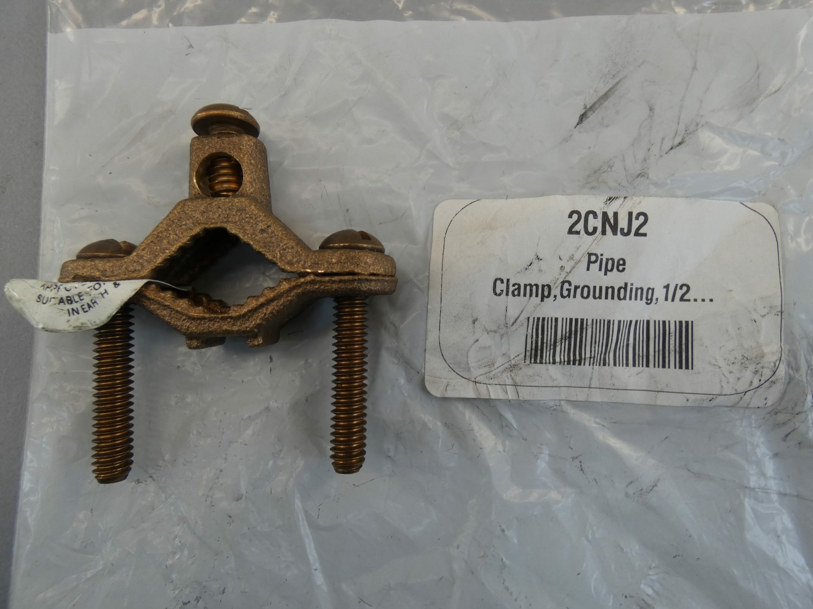 Grainger 2CNJ2 Pipe Clamp Grounding 1/2-1 In Bronze Size 10 – NEW Surplus!