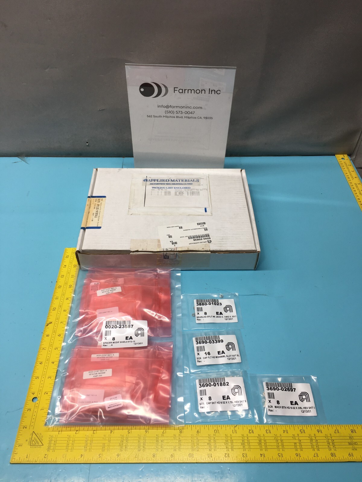 AMAT 0240-25036 HDWR Kit, G12 Shield, M3 Flat Head, 0020-23587, 141863
