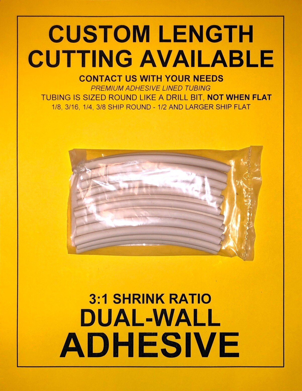1/4″ / 6mm I.D White (4″ 25pcs) Dual-Wall Adhesive Lined 3:1 Heat Shrink Tubing