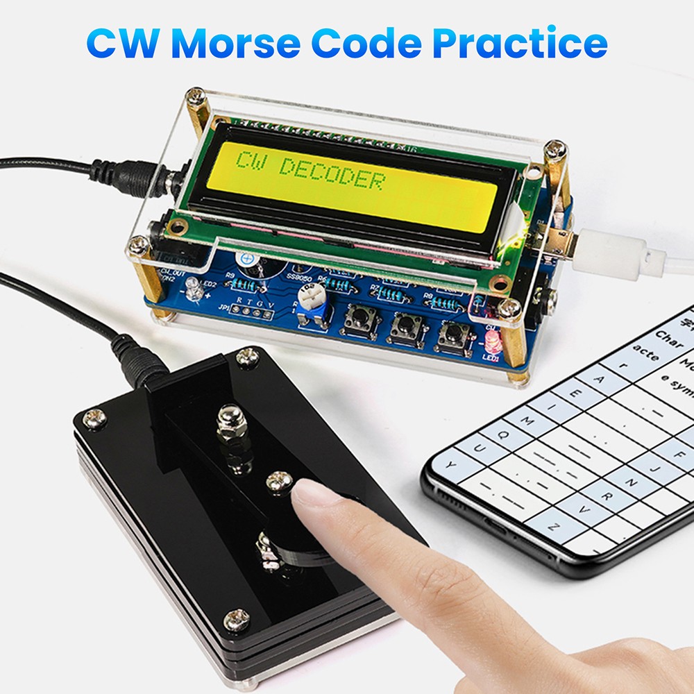 DIY CW Trainer Morse Code Decoder Keyer Interpreter DIY Electronic Component Kit