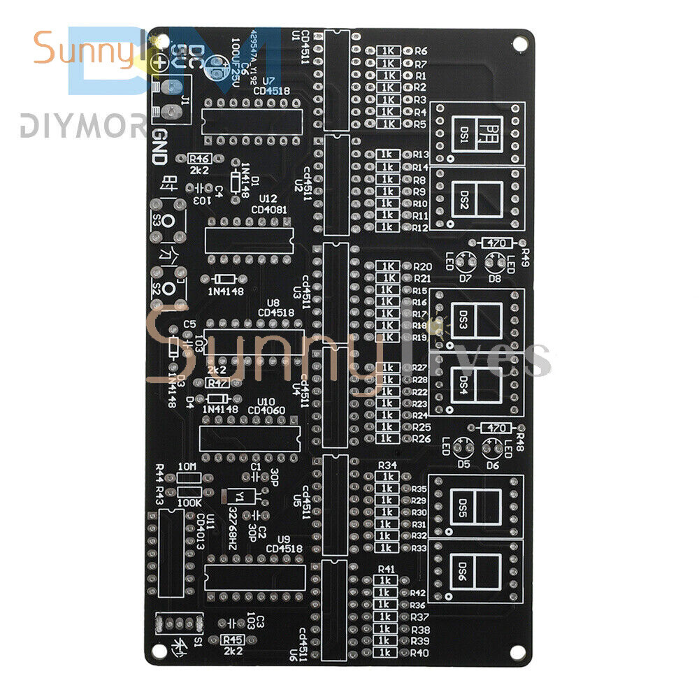 DC 4.5V-5.5V 6-bit Digital Circuit Clock Kit DIY Electronic Clock Teaching Kit