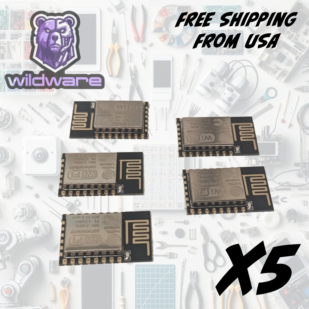 5X ESP8266 ESP-12F WIFI Module 802.11N Arduino NodeMCU MicroPython (5-Pack)
