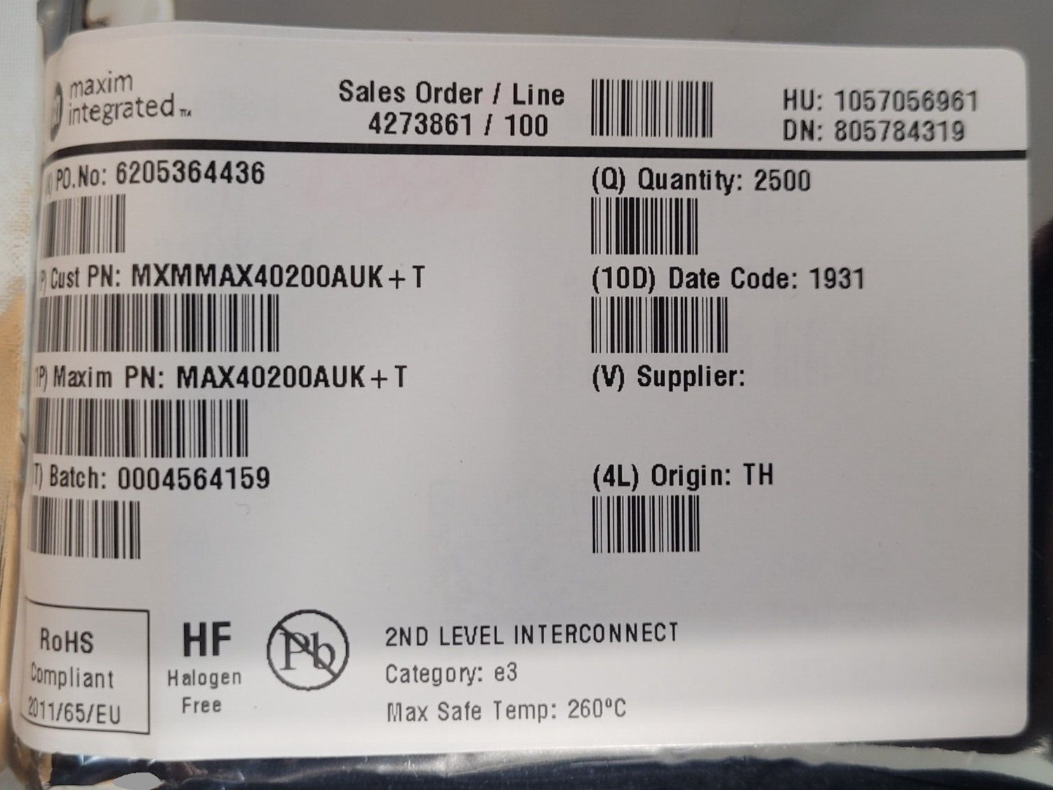 (5 PCs) MAX40200AUK+T MAXIM IC DIODE CURRENT SWITCH SOT23-5