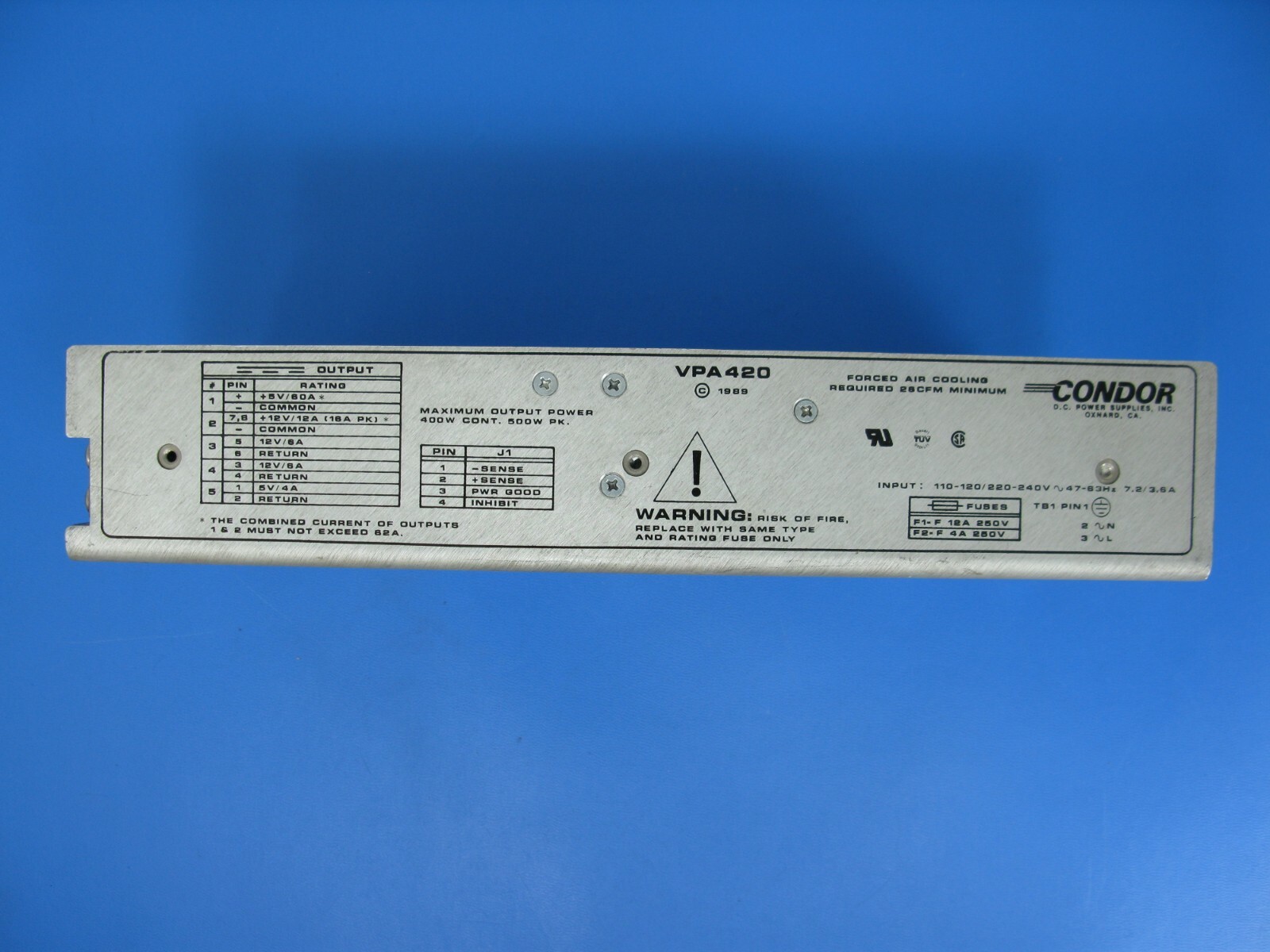 ***NEW*** Condor VPA420 5-Output 5 Volt & 12 Volt 4/5/12/60 Amp Power Supply