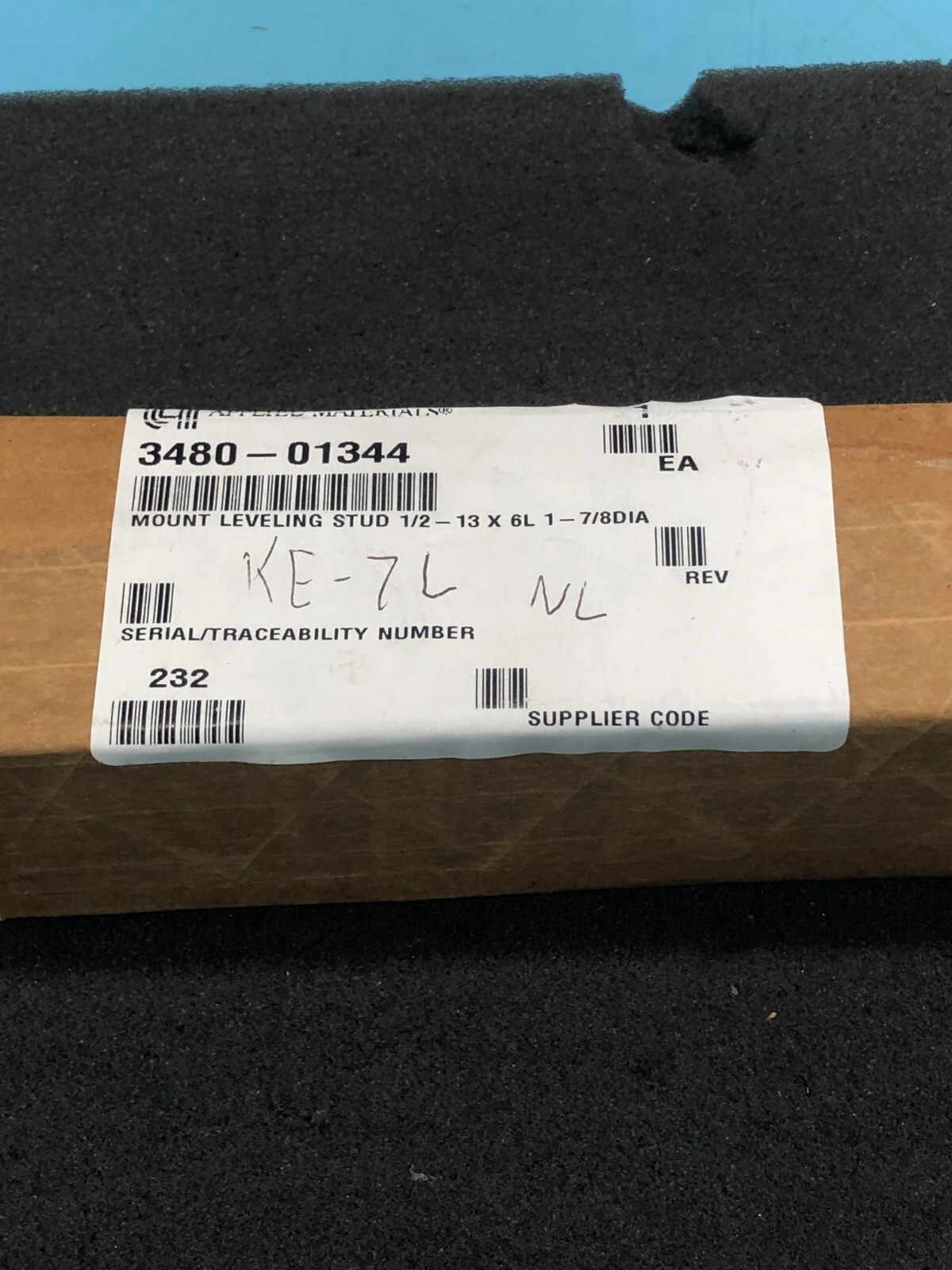 AMAT 3480-01344 Mount Leveling Stud 1/2-13 X 6L 1-7/8DIA, 179668