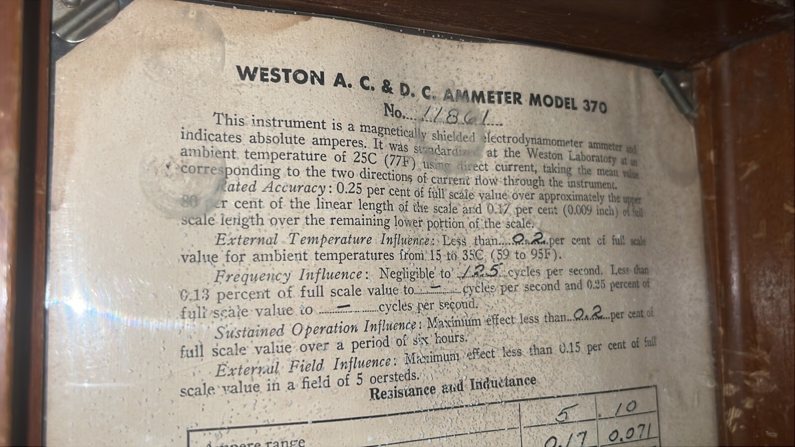 Vintage Weston AC-DC Ammeter Model 370