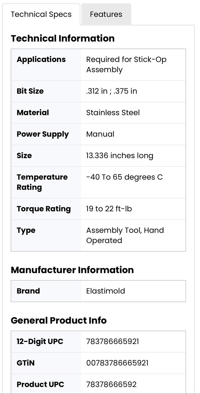 Elastimold 600AT High voltage Power Lineman Tool 15-35kV Assembly Tool Stick-Op