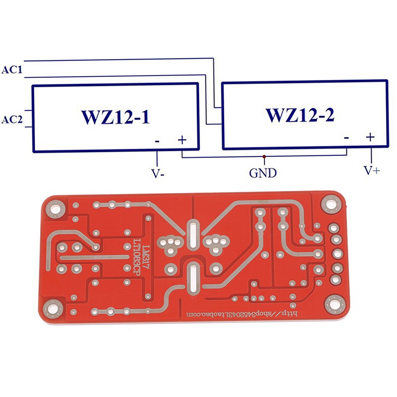 DIY low noise power supply PCB LT1083, LT1084, LT1085, LM317, LM338 adjusta T Jf