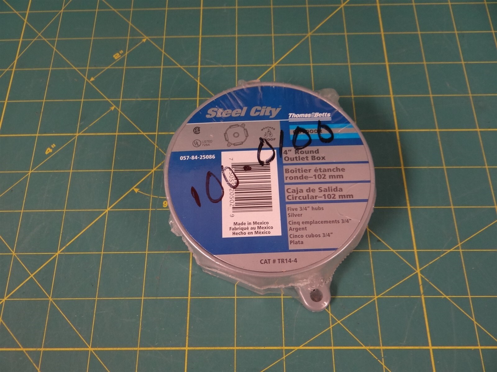 Thomas and Betts TR14-4 Steel City 4″ Weatherproof Round Outlet Box