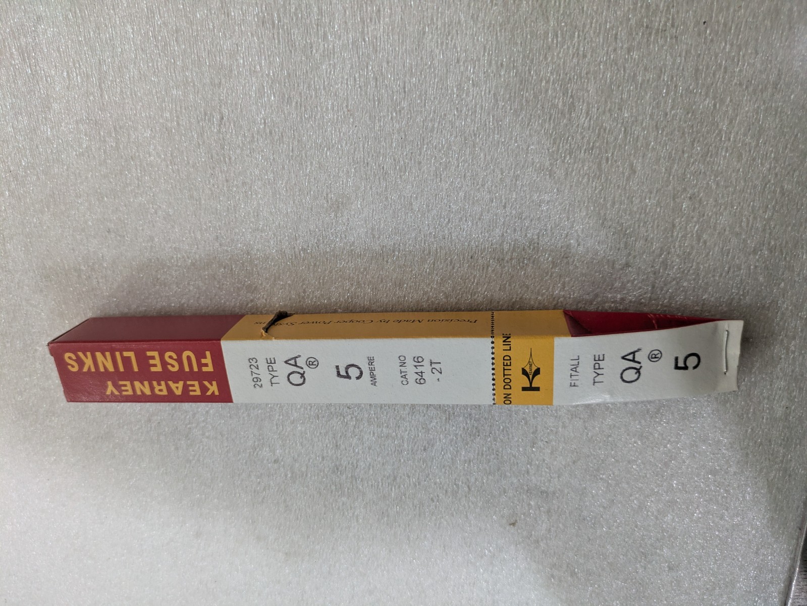 Kearney 29723 Fuse Link Type QA 5 Ampere 6416-2T Cooper Power Fit-All Medium MV