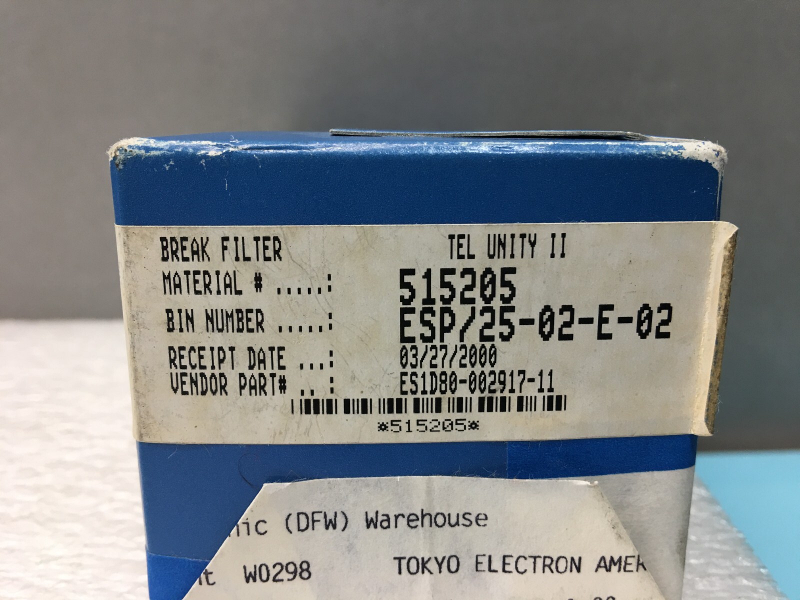 TEL TOKYO ELECTRON ES1D80-002917-11 BREAK FILTER BFA-08-100-ST-02-TF3, 121194