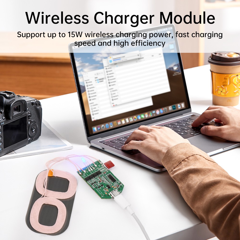2x Dual Coil 15W Wireless Charger Transmitter Module Fast Charging Board DIY USA