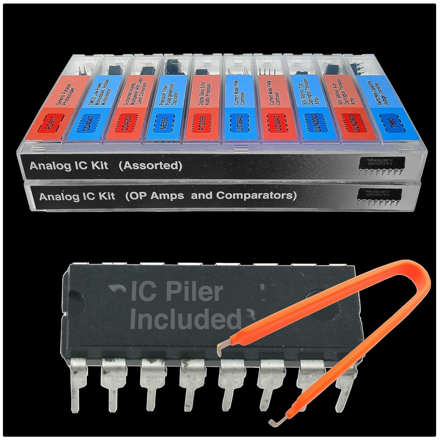 Electronics Parts Kit – 161 pcs Analog IC Components-~