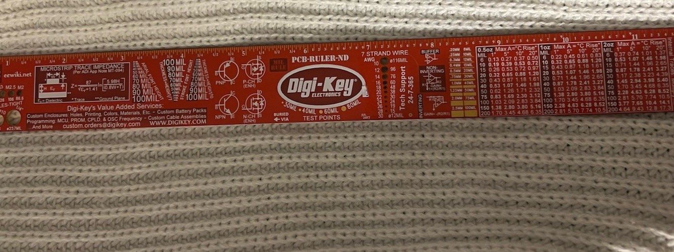 1 ft 12″ 30.48 cm Red Digi-Key PCB Ruler ND Metal Reference Electronic Engineer