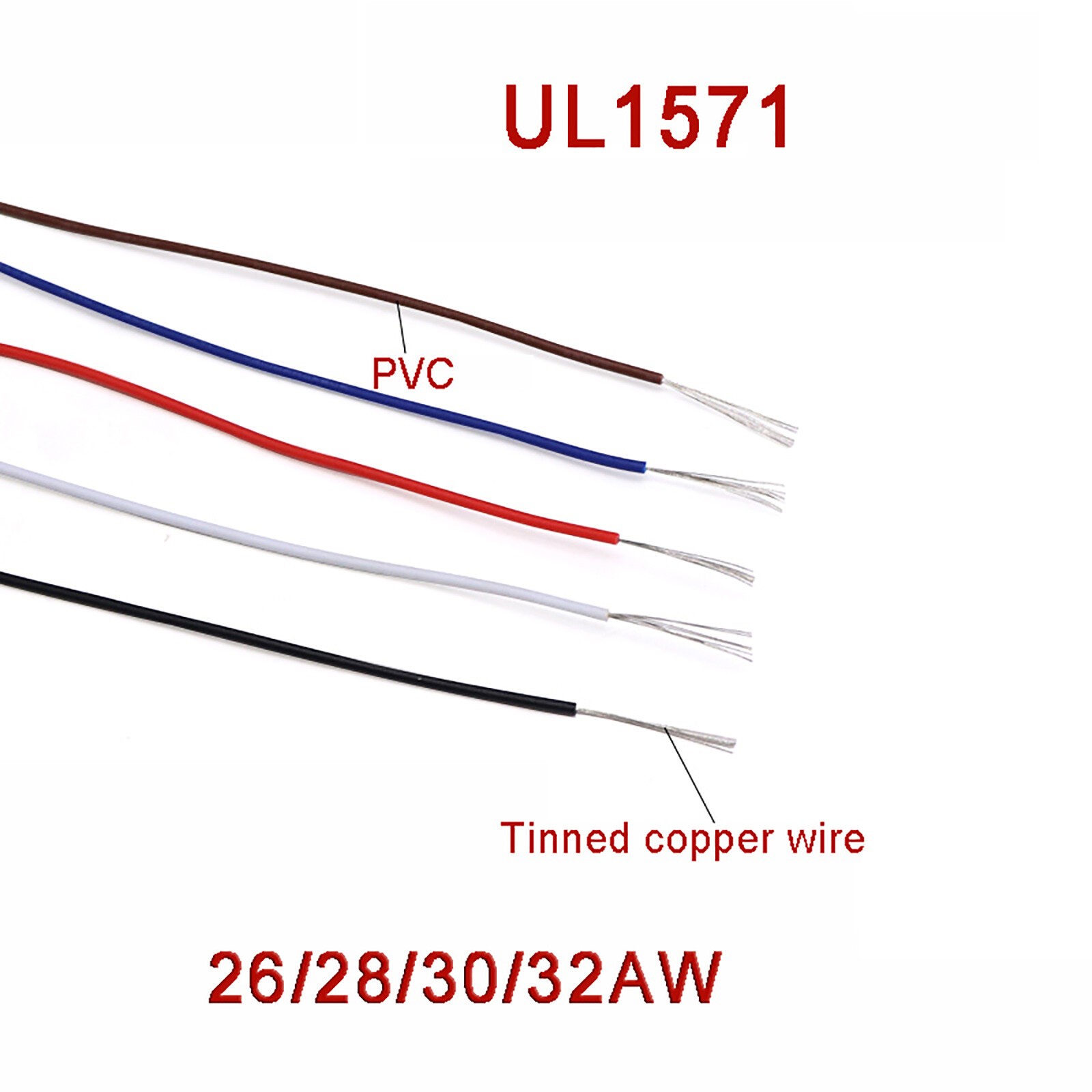 PVC Electrical Thin Cable Stranded 26/28/30/32AWG Appliances Internal wiring