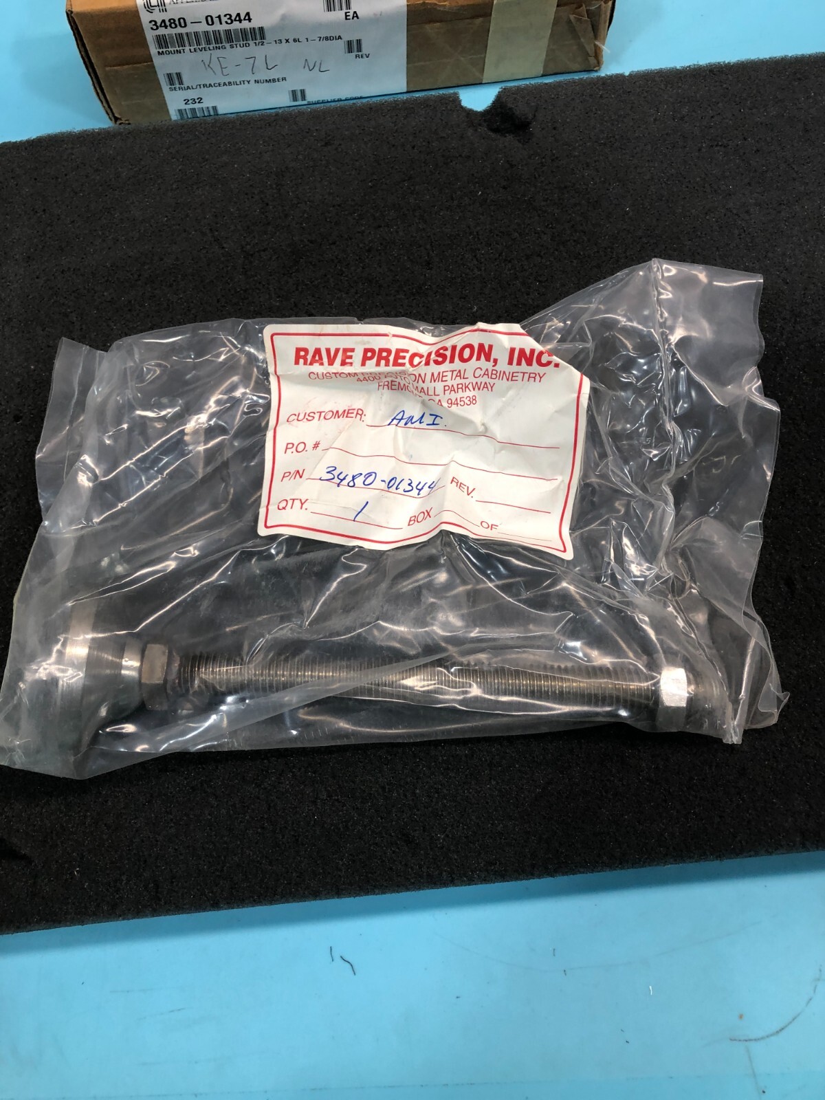 AMAT 3480-01344 Mount Leveling Stud 1/2-13 X 6L 1-7/8DIA, 179668