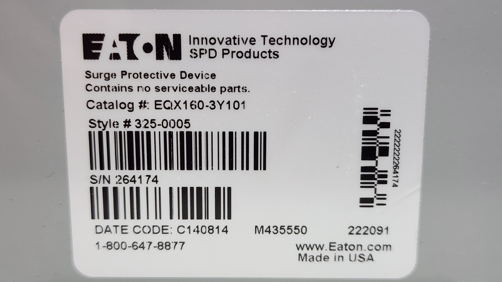 EATON EQX160-3Y101 EQUALIZER SURGE PROTECTOR *PS