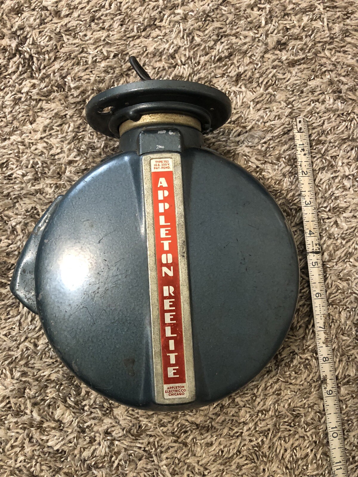 Appleton Reelite Electric Cord Reel Type 752 Only Cord No Light As Is AT61